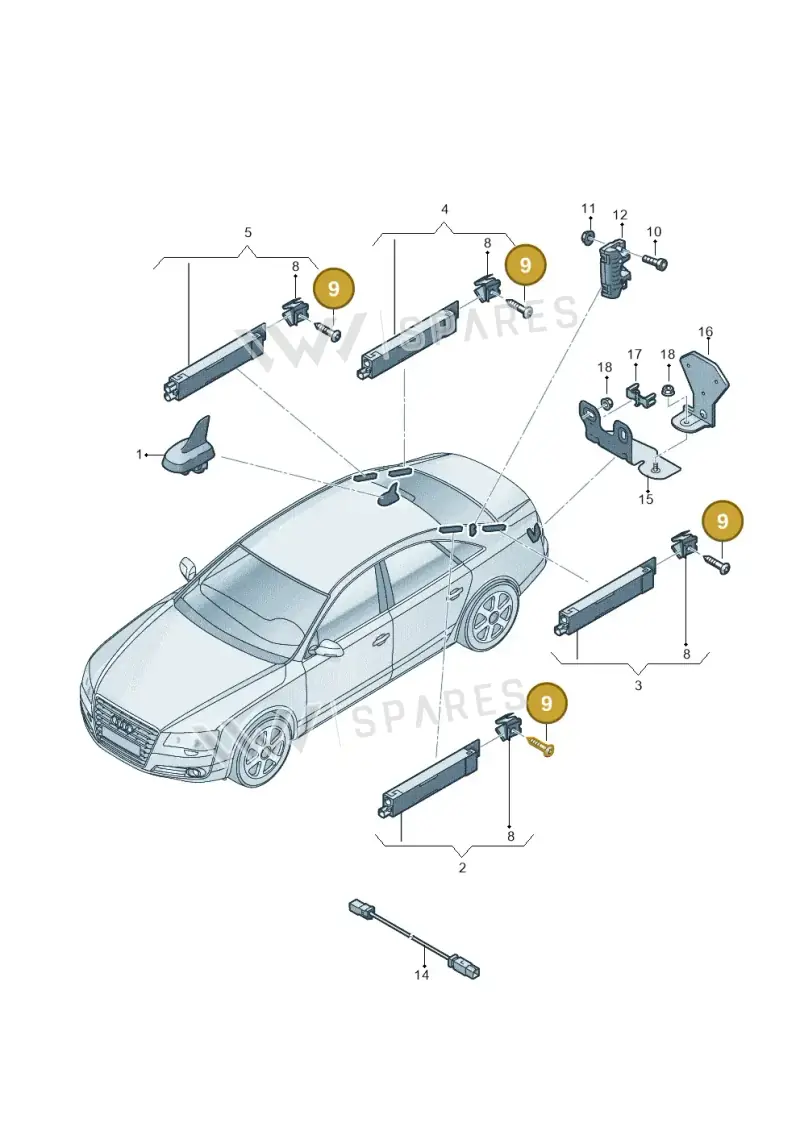 N10656901 — Audi A8L qu. 3.0 TDI (2013-2018) diagram 771035100, position 9