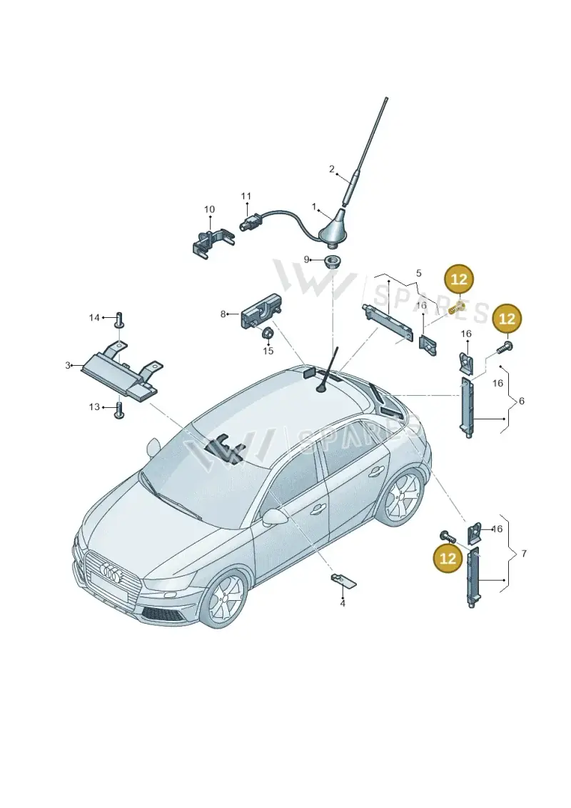 N10656901 — Audi A1 Sportback (2014-2018) diagram 792035150, position 12