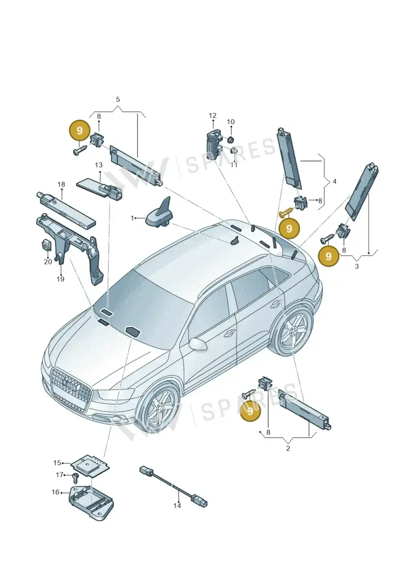 N10656901 — Audi Q3 1.4 (2016-) diagram 855035150, position 9