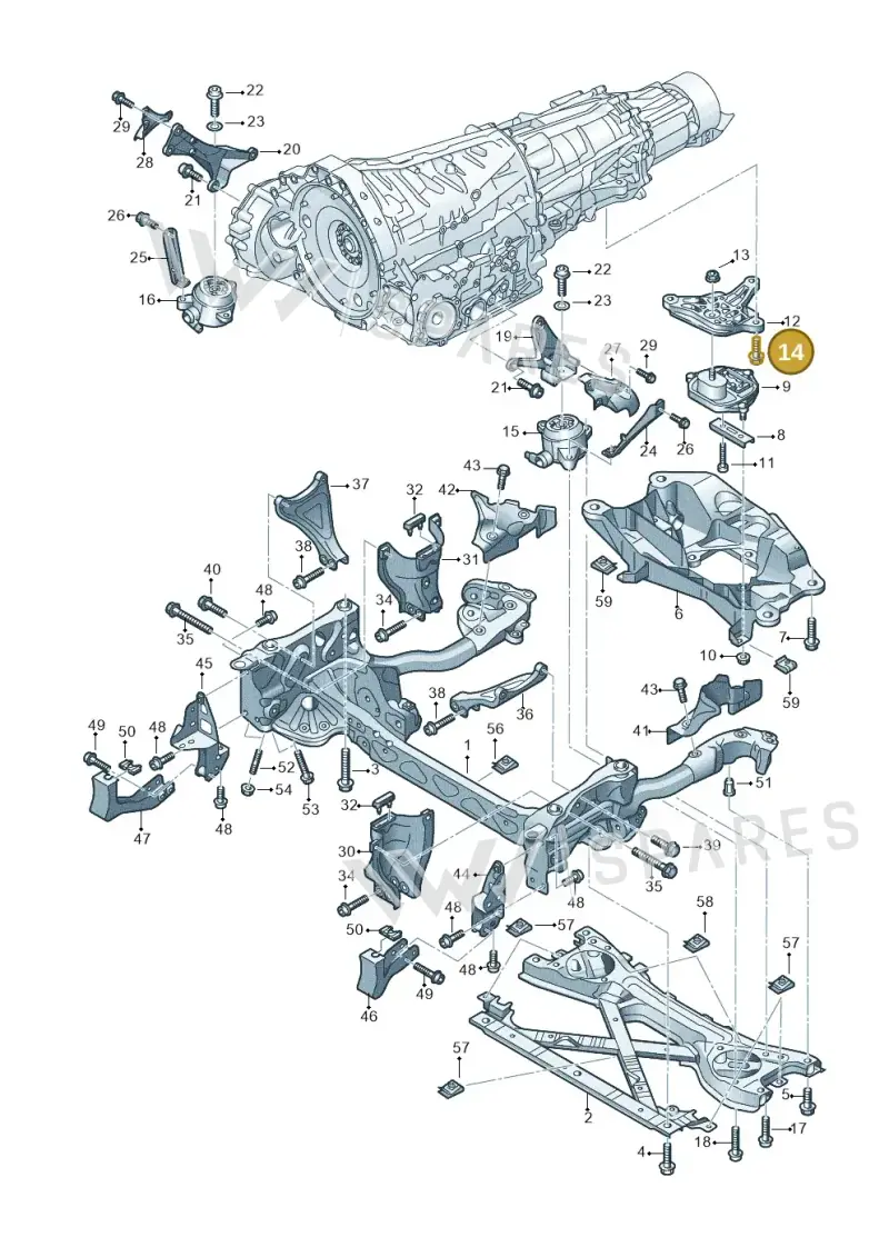 N10671801 — Audi A8L qu. 3.0 TDI (2013-2018) diagram 696399750, position 14