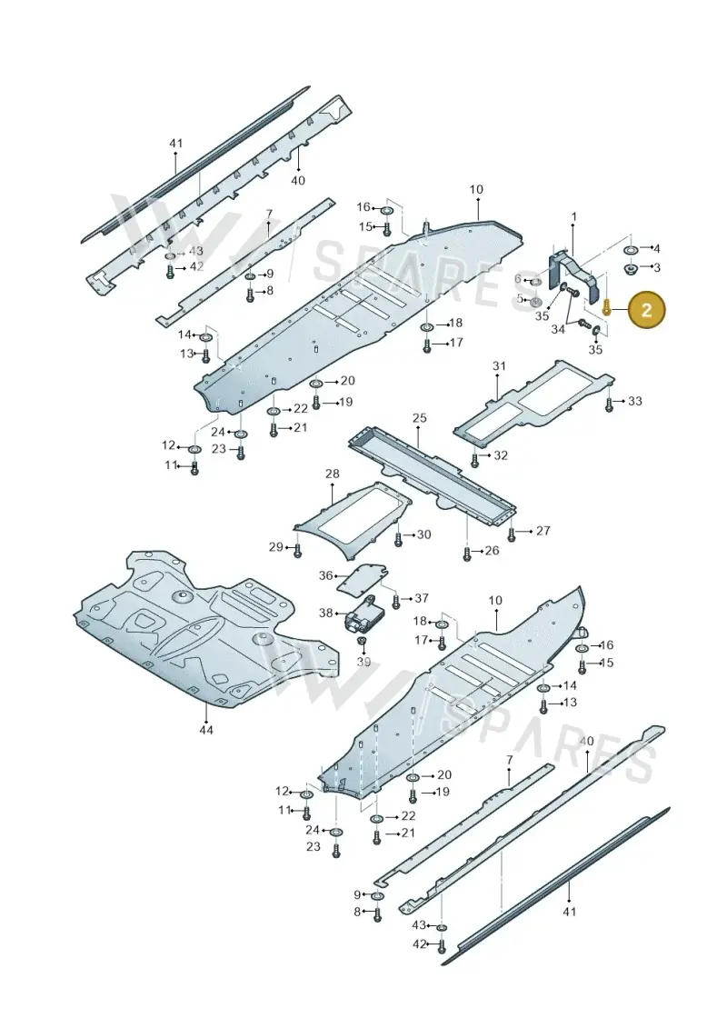 N10689304 — Audi A8L qu. 3.0 TDI (2013-2018) diagram 696825000, position 2