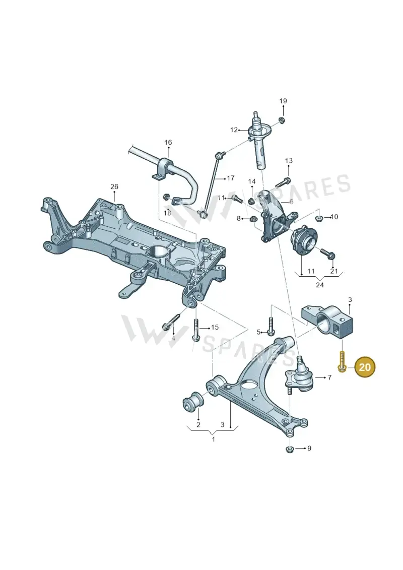 N10694701 — Audi TT Coupe/Roadster 08> (2007-) diagram 460407000, position 20