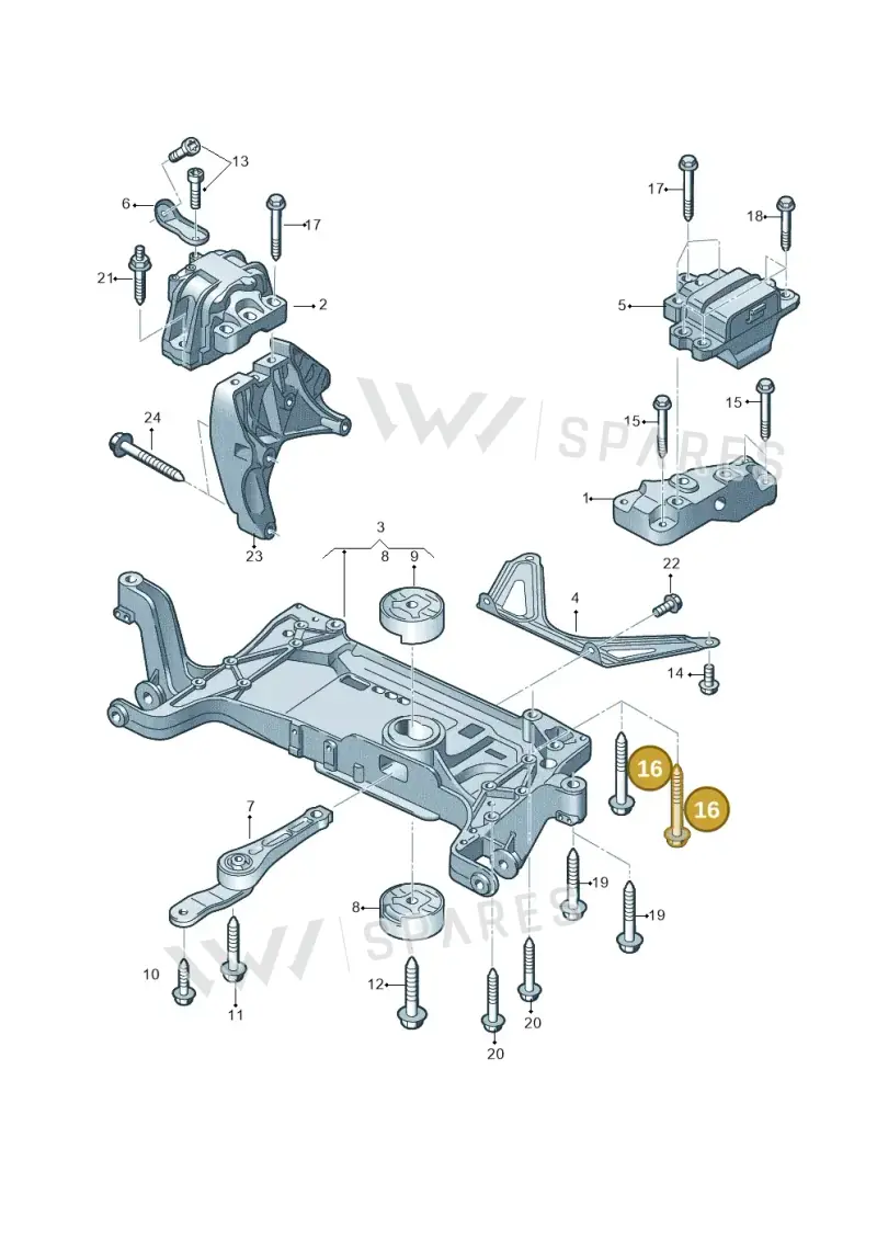 N10694701 — Audi TTS Coupe 2.0 (2010-2014) diagram 707199250, position 16