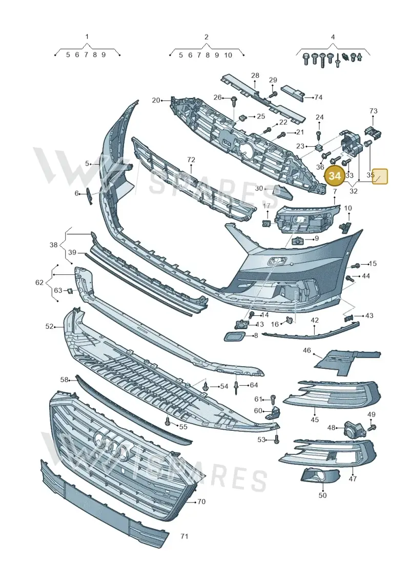 N10695301 — Audi A8L (2017-2022) diagram 838807100, position 34