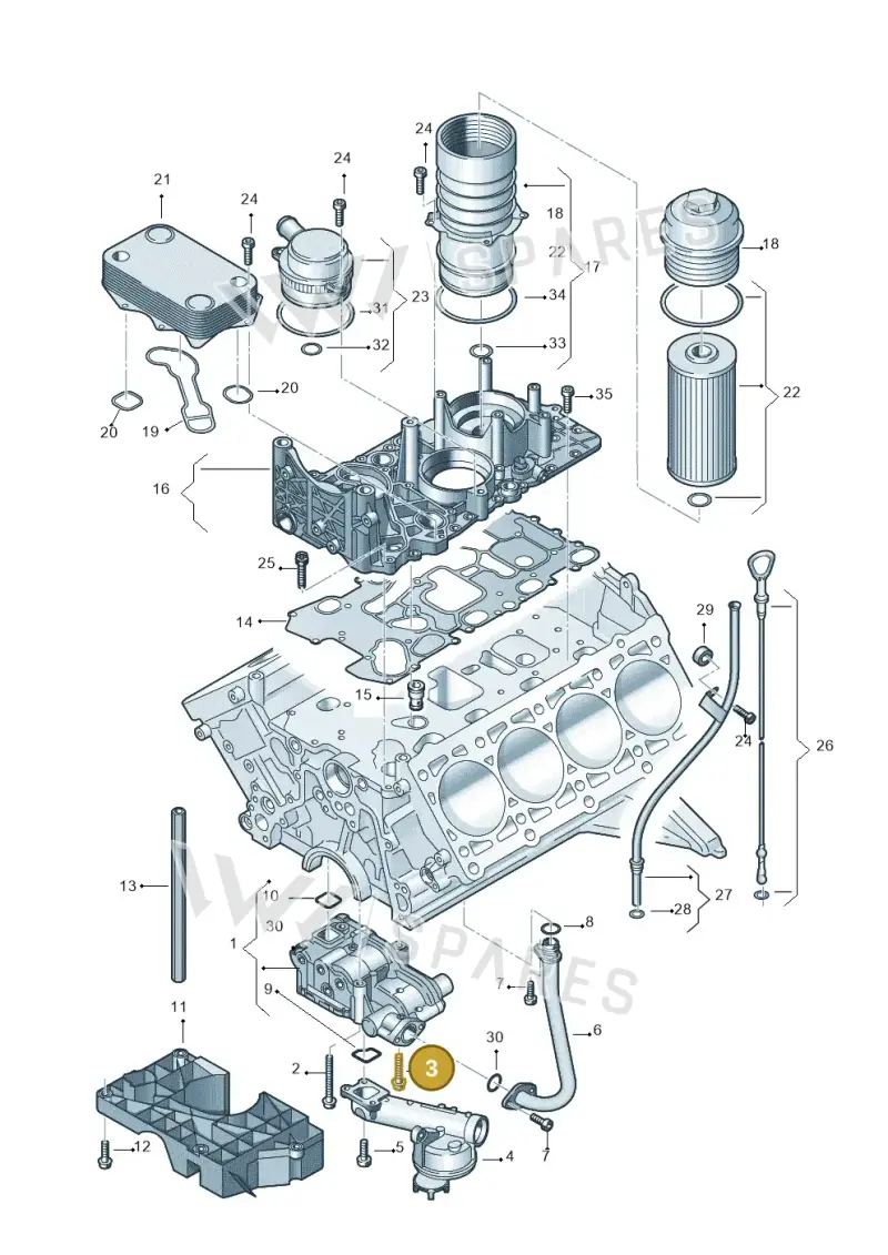 N10698001 — Audi Q7 qu. 3.0 TDI (2009-2015) diagram 291115700, position 3