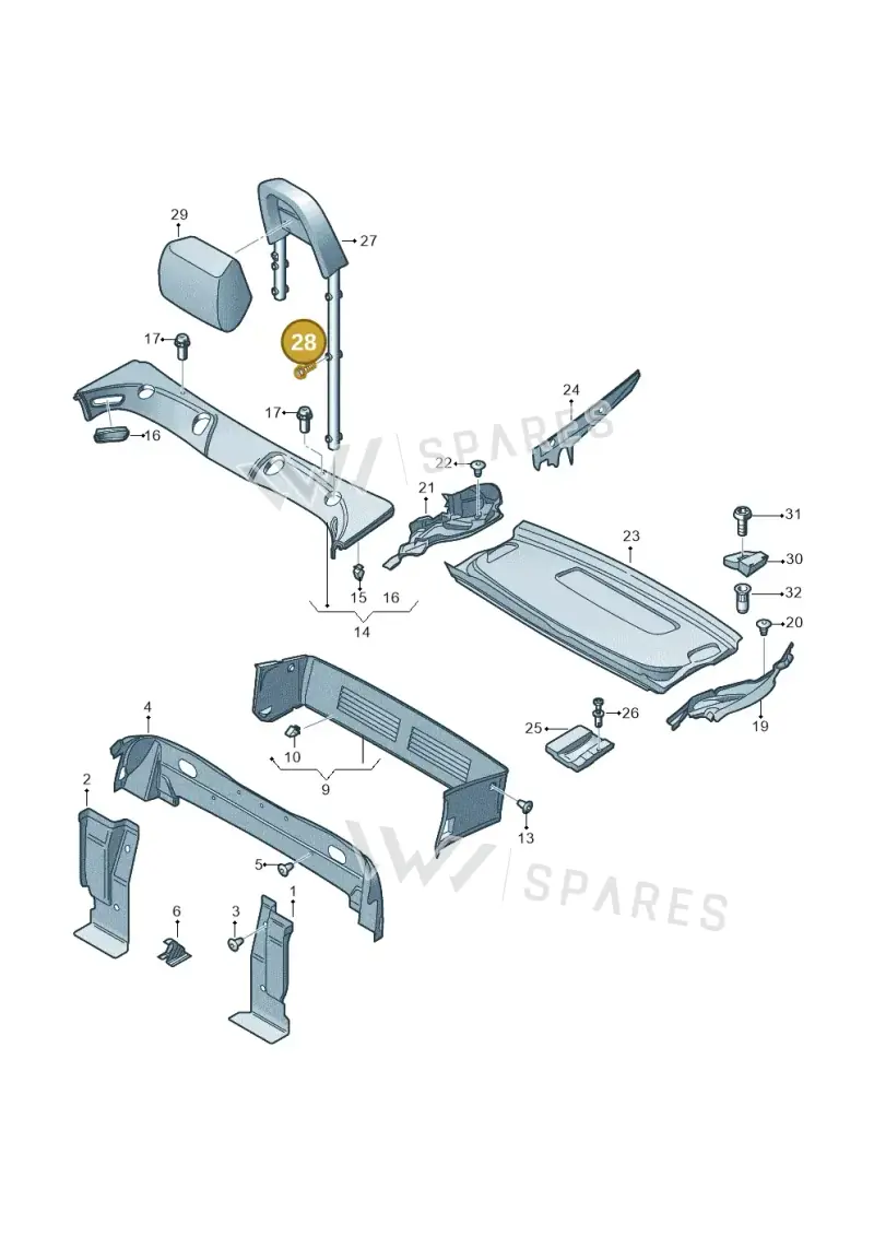 N10700401 — Audi A3 Cab. 2.0 TDI (2007-2013) diagram 642863700, position 28