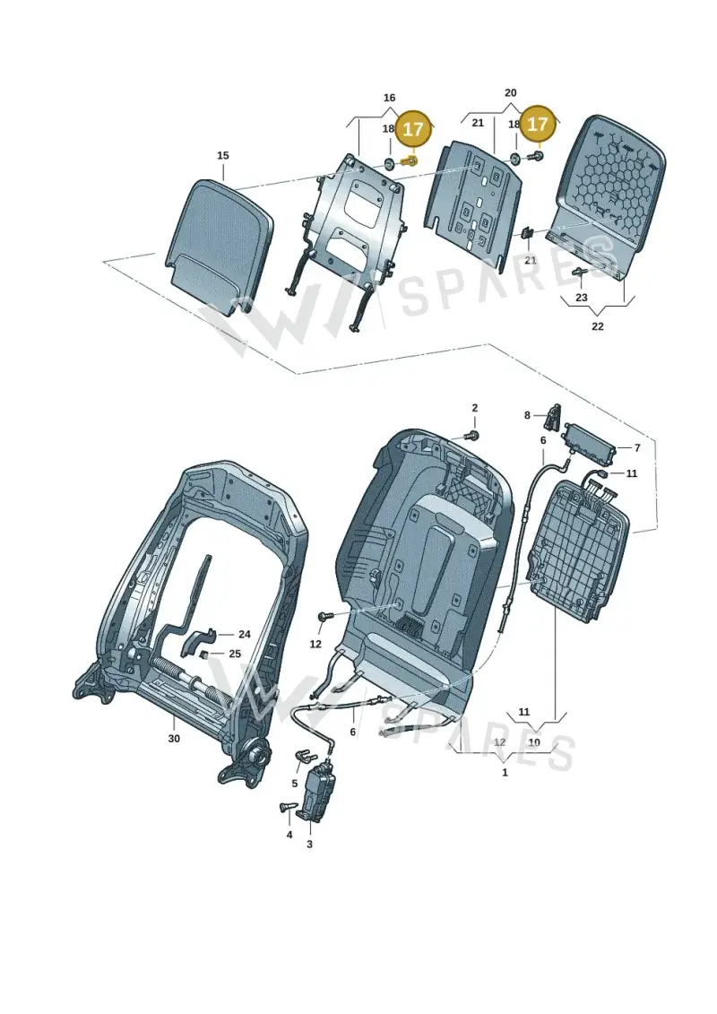 N10710501 — Audi A8L (2017-2022) diagram 838881053, position 17