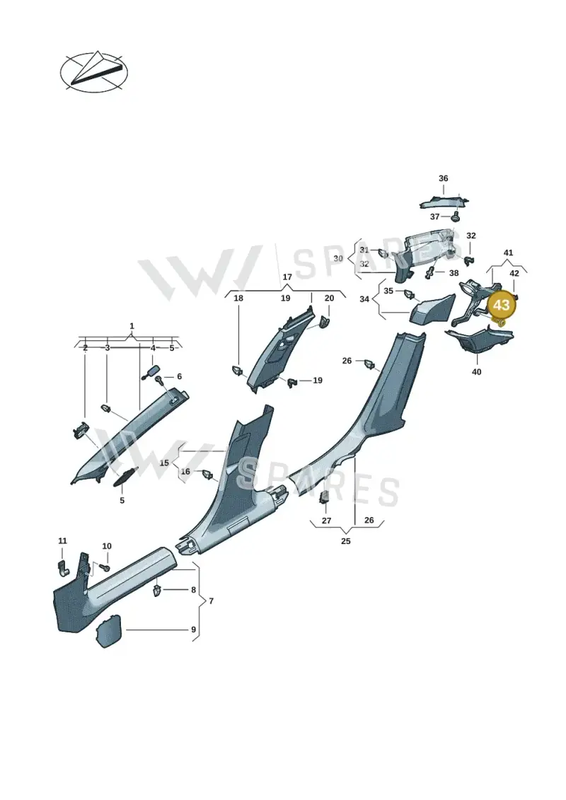 N10714802 — Audi A5 Limo 2.0 (2024-) diagram 8wh867650, position 43