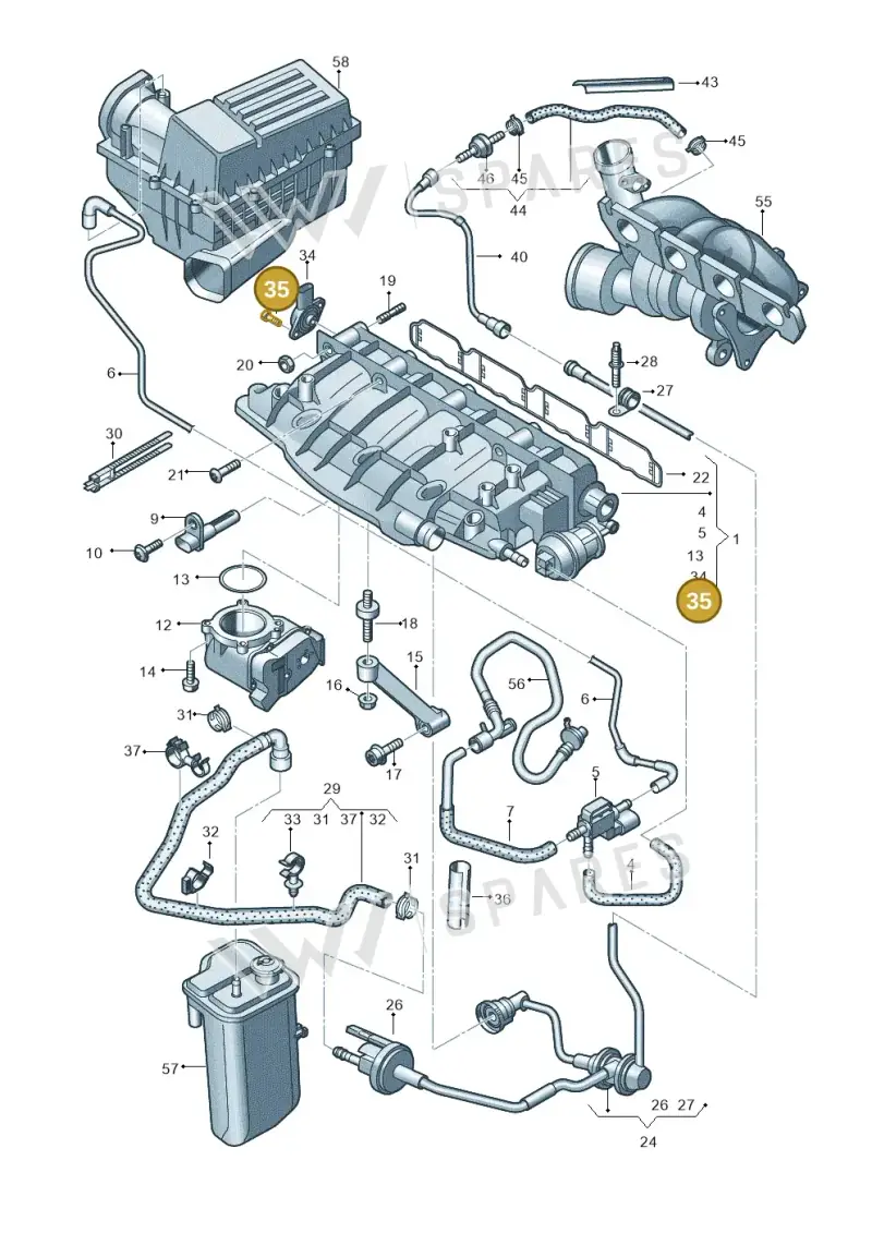 N10721301 — Audi Q3 2.0 TDI (2014-2019) diagram 728133220, position 35