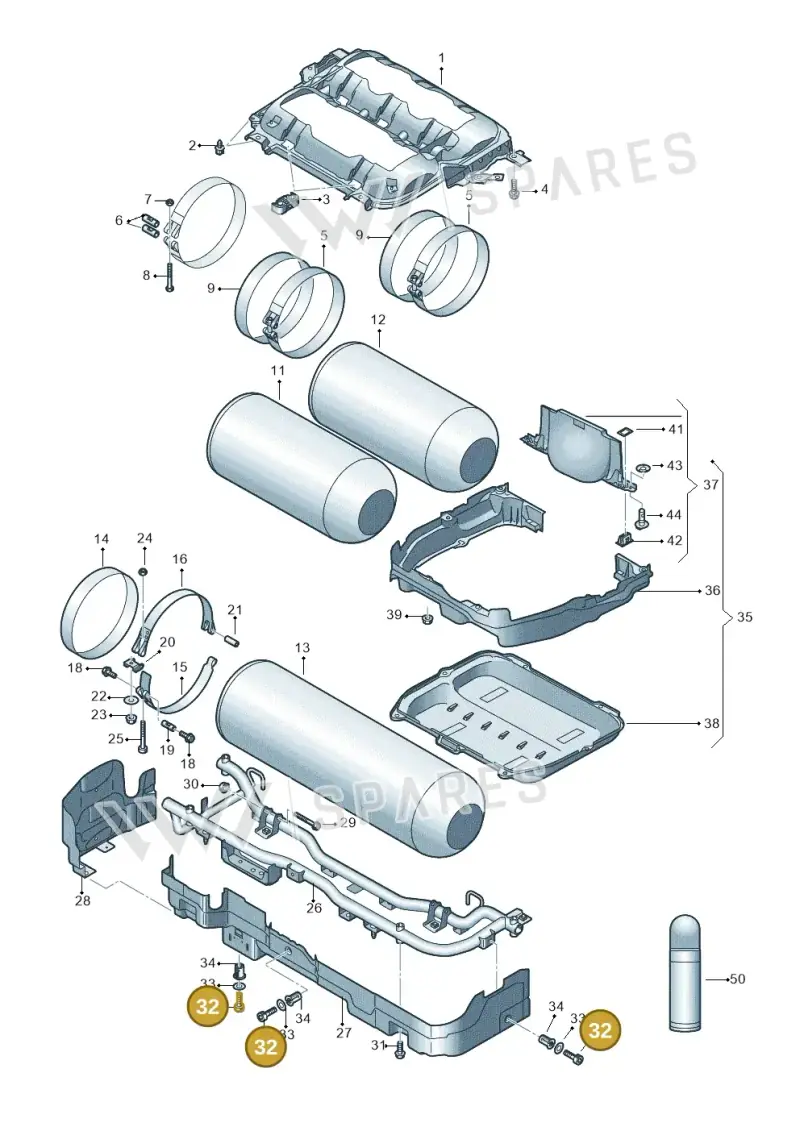 N10727301 — Audi A3 Sportback (2019-2021) diagram 596201190, position 32