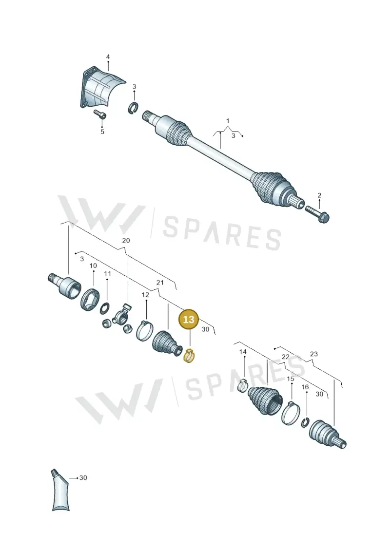 N10728601 — Audi A3 Limousine 2.0 (2015-2016) diagram 460407600, position 13