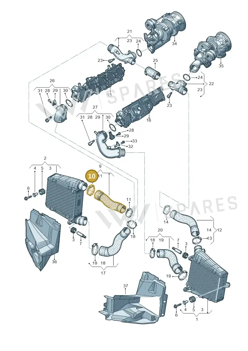 N10735201 — Audi A8L (2017-2022) diagram 838145550, position 10