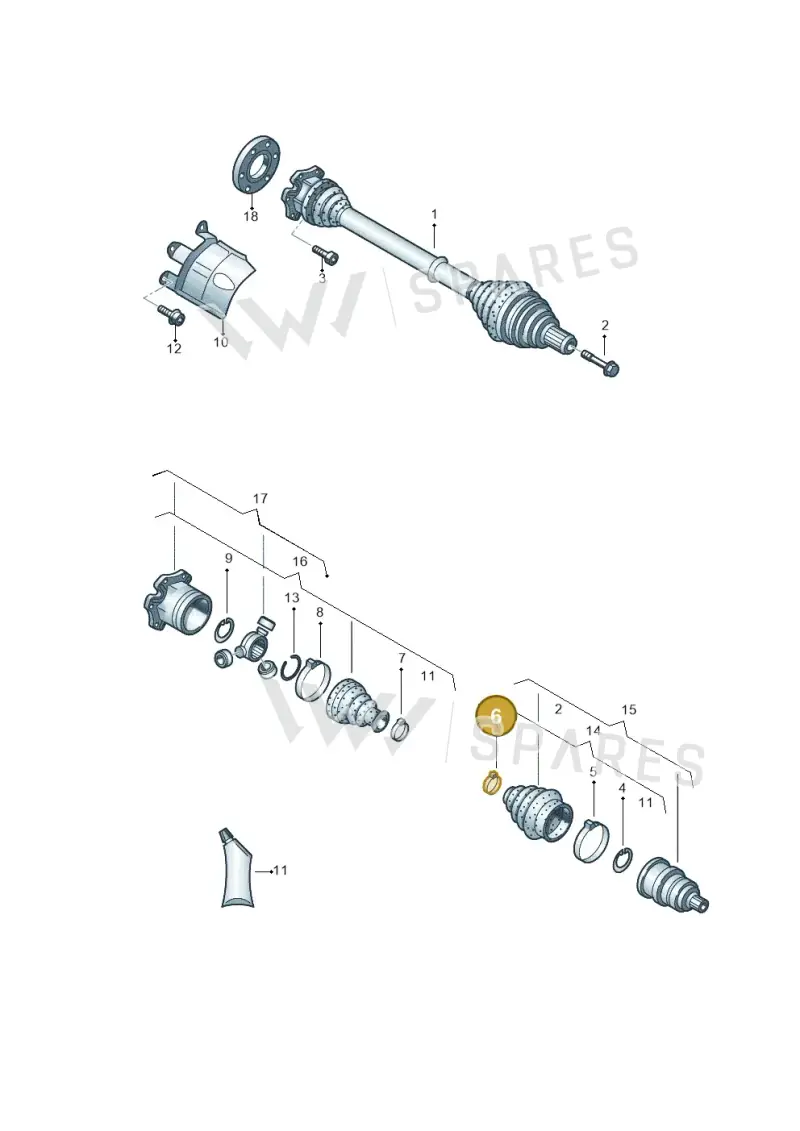 N10740201 — Audi RS6 Avant (2013-2018) diagram 758407300, position 6