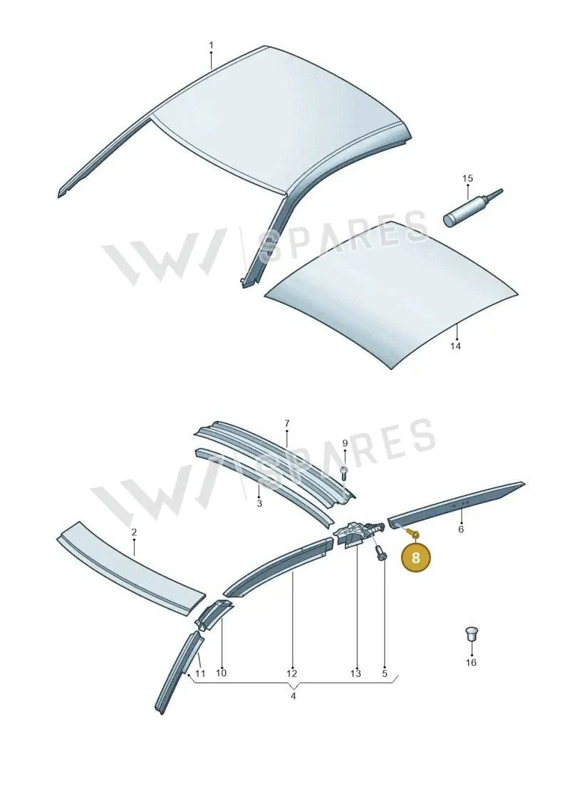 N10745801 — Audi R8 Spyder (2015-2024) diagram 872817000, position 8