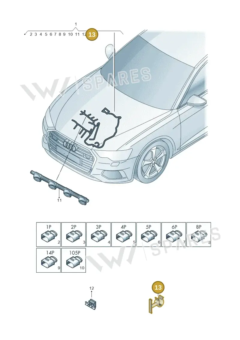 N10747701 — Audi A6 2.0 (2018-) diagram 430971110, position 13