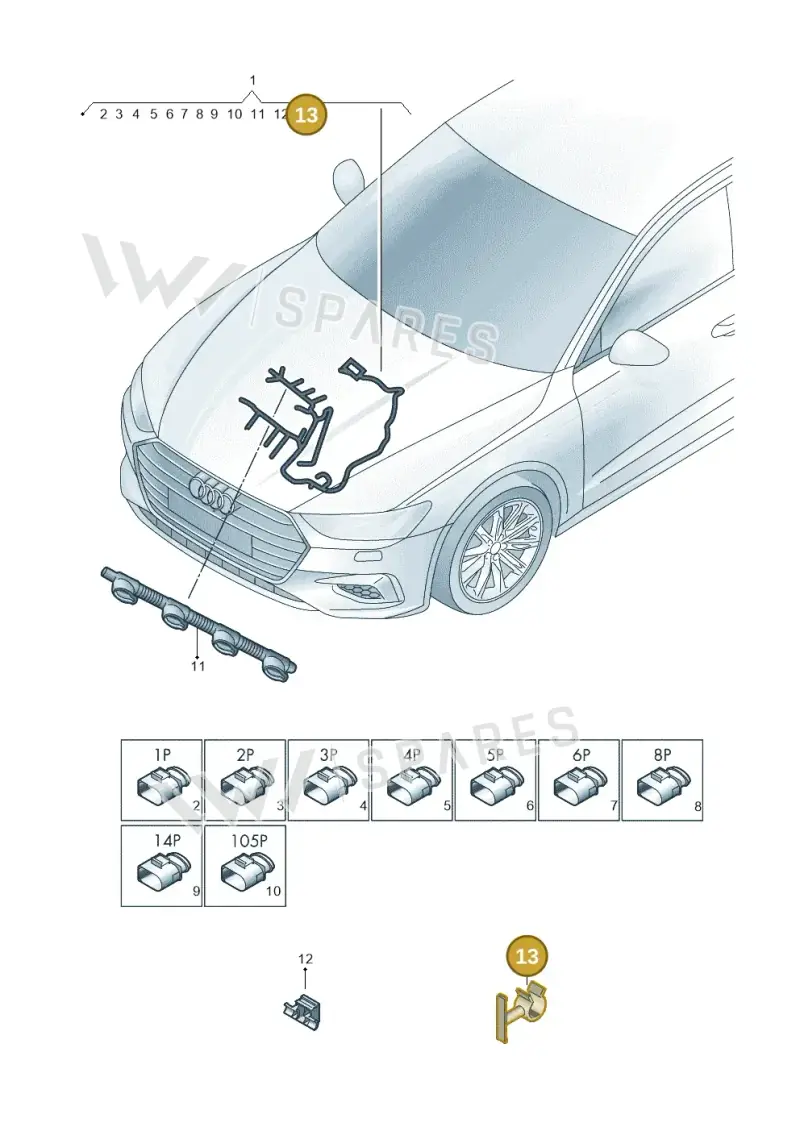N10747701 — Audi A7 Sportback (2018-) diagram 435971210, position 13