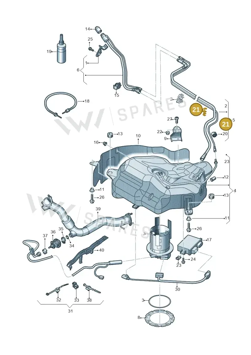 N10751901 — Audi A7 Sportback (2014-2018) diagram 711201300, position 21