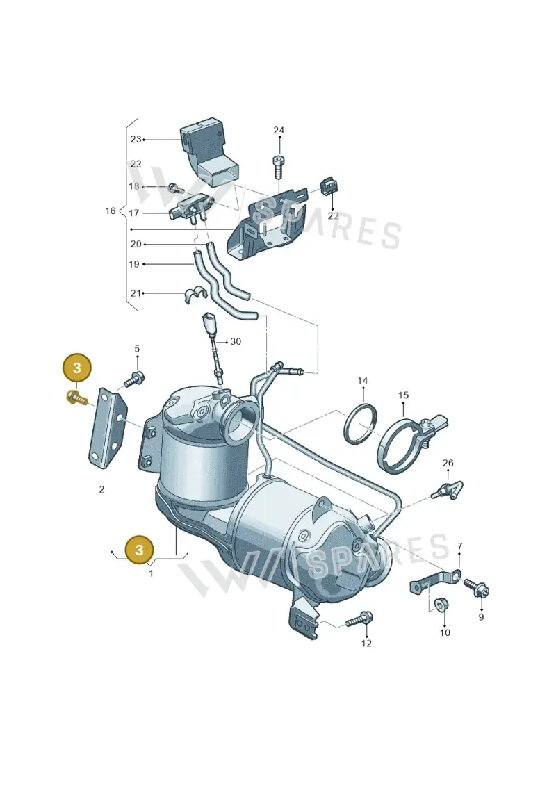 N10753102 — Audi A3 Sportback (2019-2021) diagram 596253025, position 3