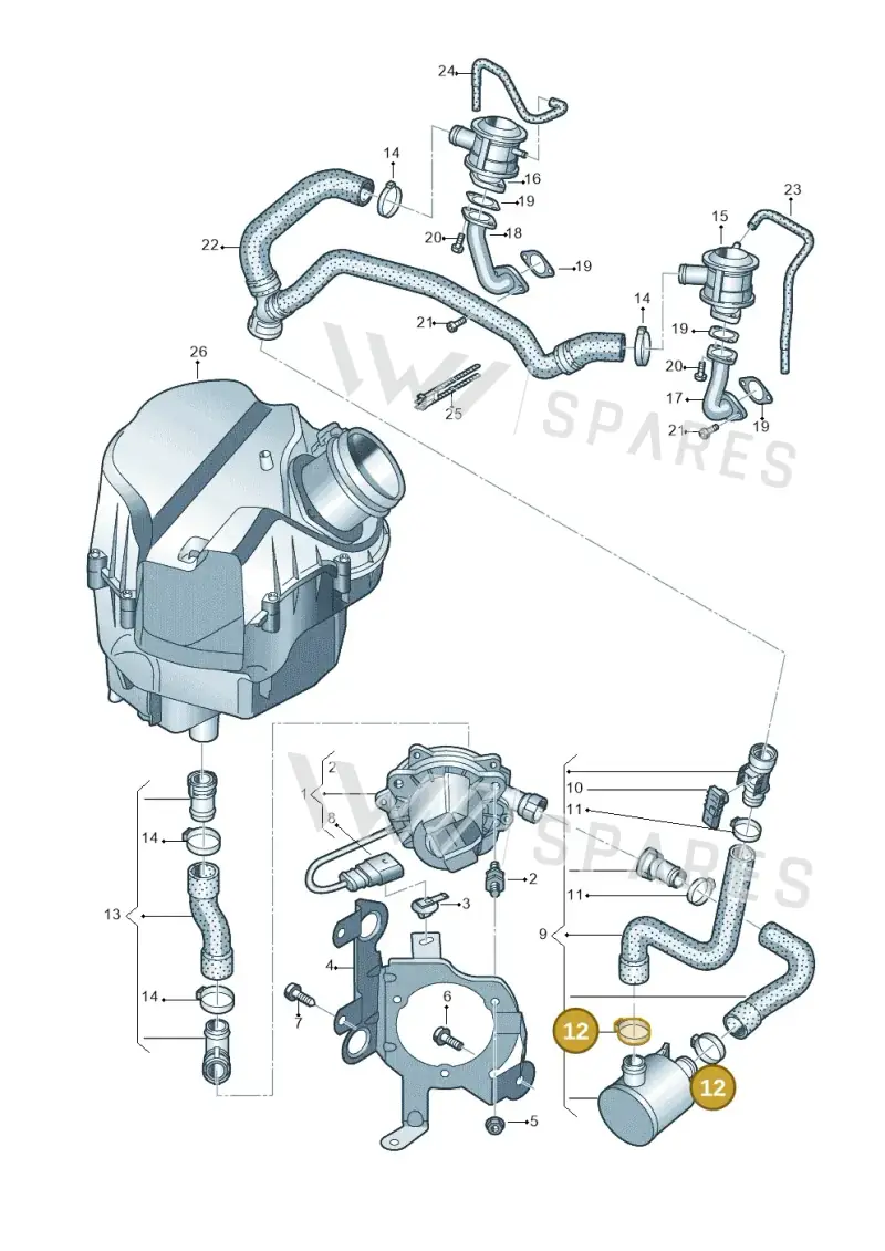 N10753301 — Audi A8L qu. 3.0 TDI (2013-2018) diagram 696131230, position 12