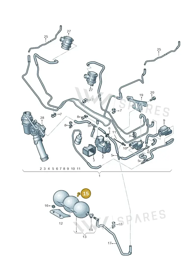 N10757101 — Audi A8L qu. 3.0 TDI (2013-2018) diagram 696133330, position 15