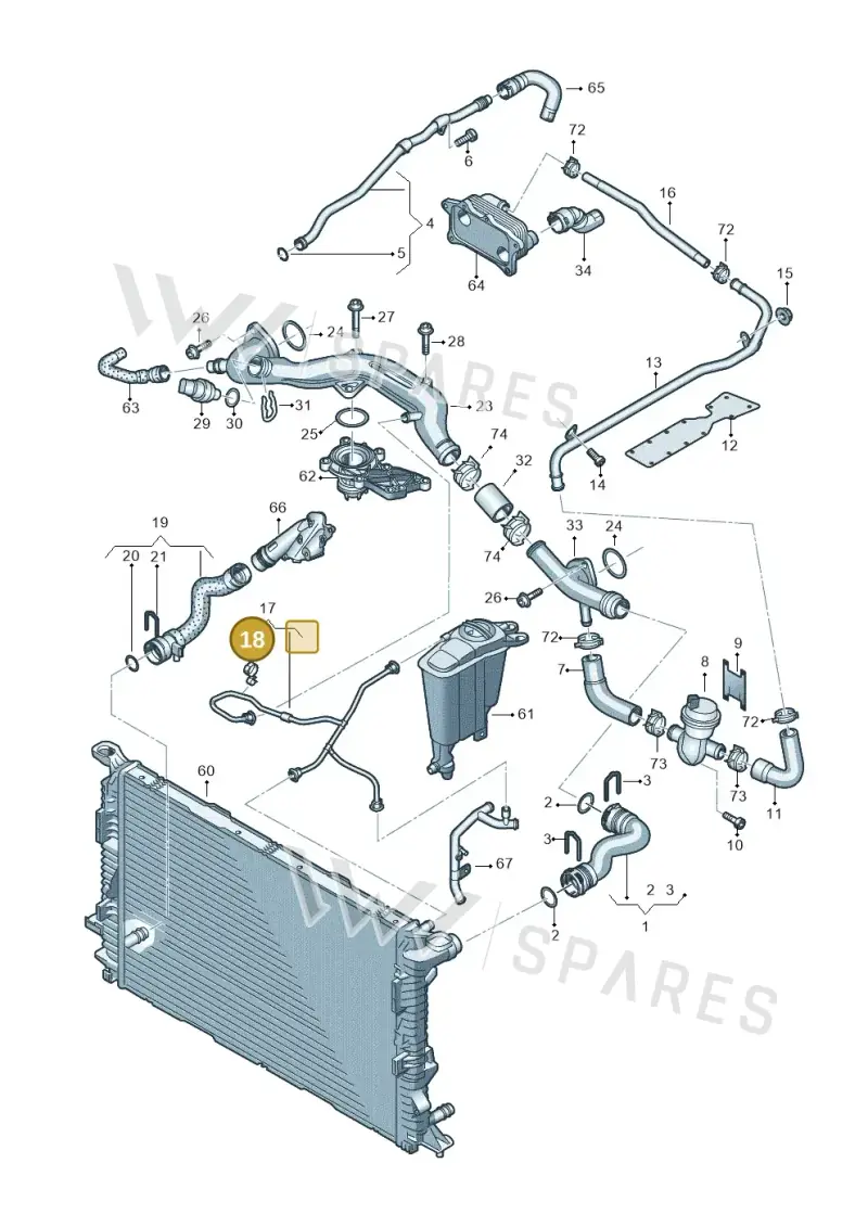 N10767001 — Audi A5 Sportback (2011-2017) diagram 736121630, position 18