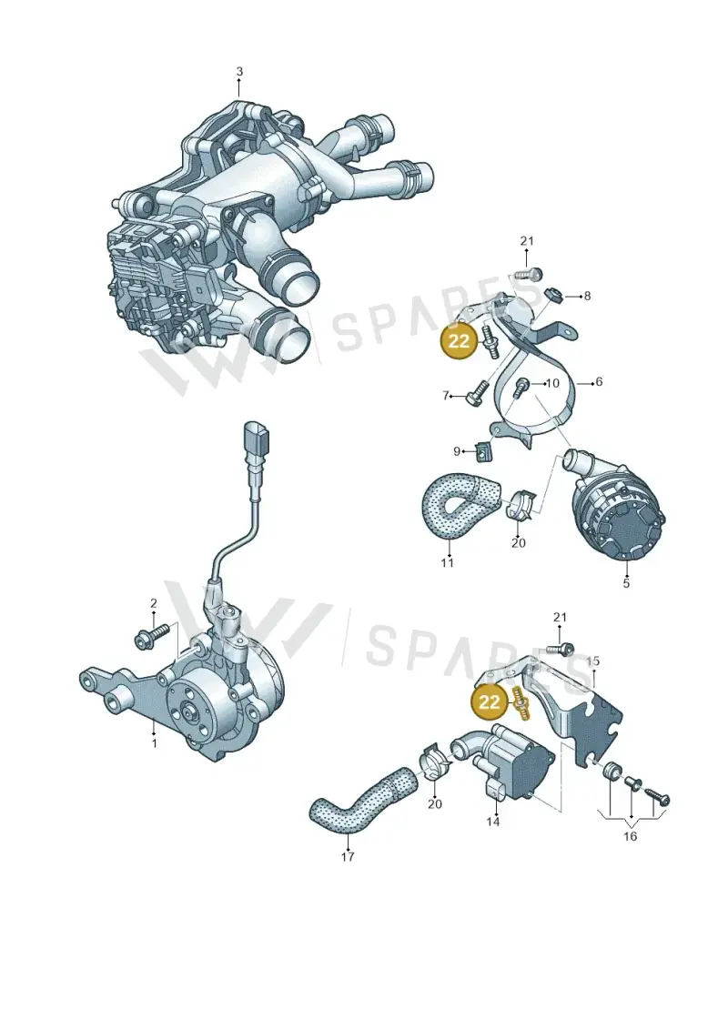 N10781701 — Audi A6 2.0 (2018-) diagram 430121035, position 22