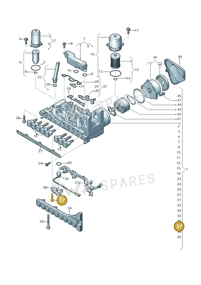N10787601 — Audi A5 Limo 2.0 (2024-) diagram 849325100, position 37
