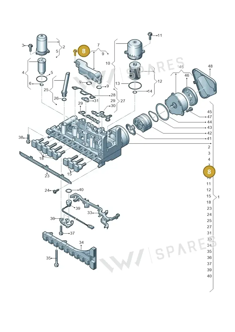 N10787701 — Audi A5 Limo 2.0 (2024-) diagram 849325100, position 8