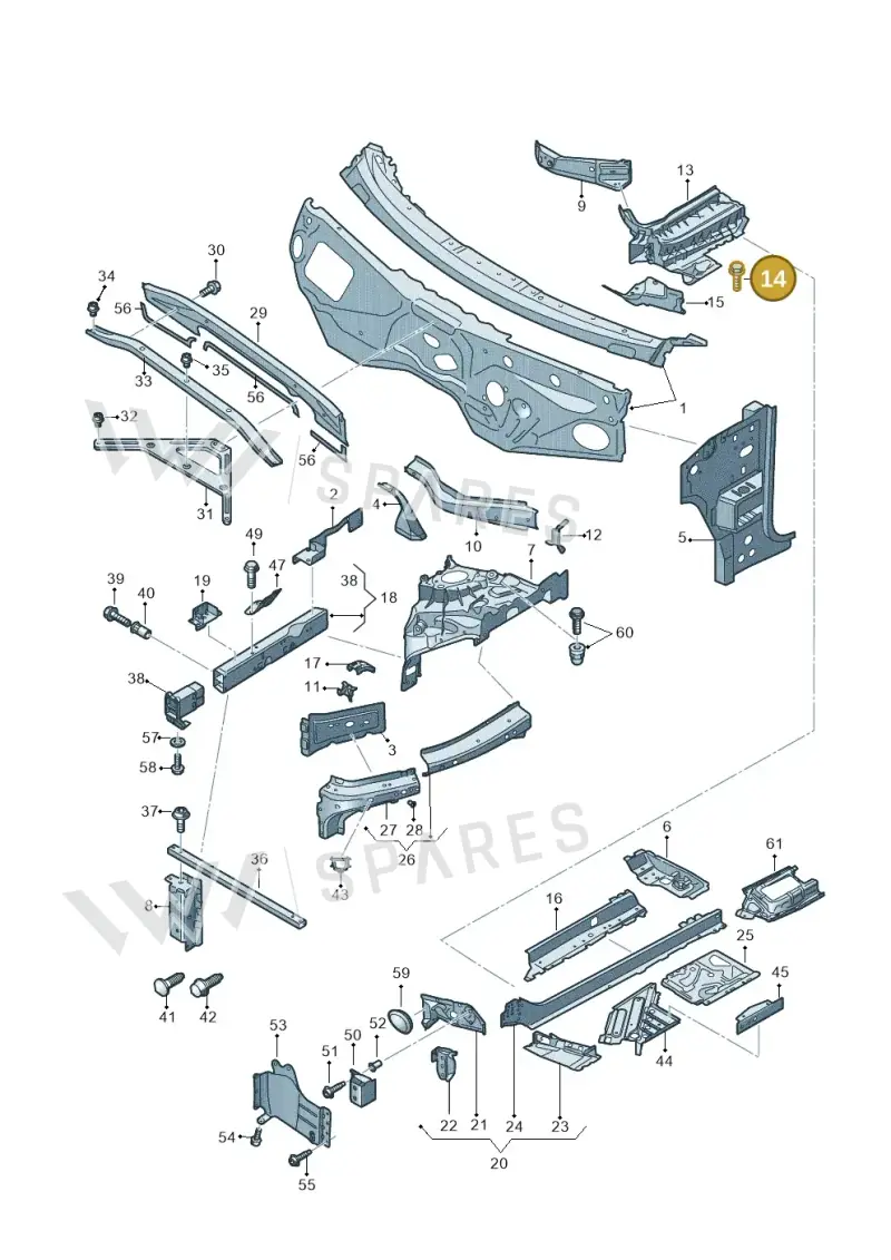 N10794401 — Audi Q8 Quattro 3,0 (2018-) diagram 429805000, position 14