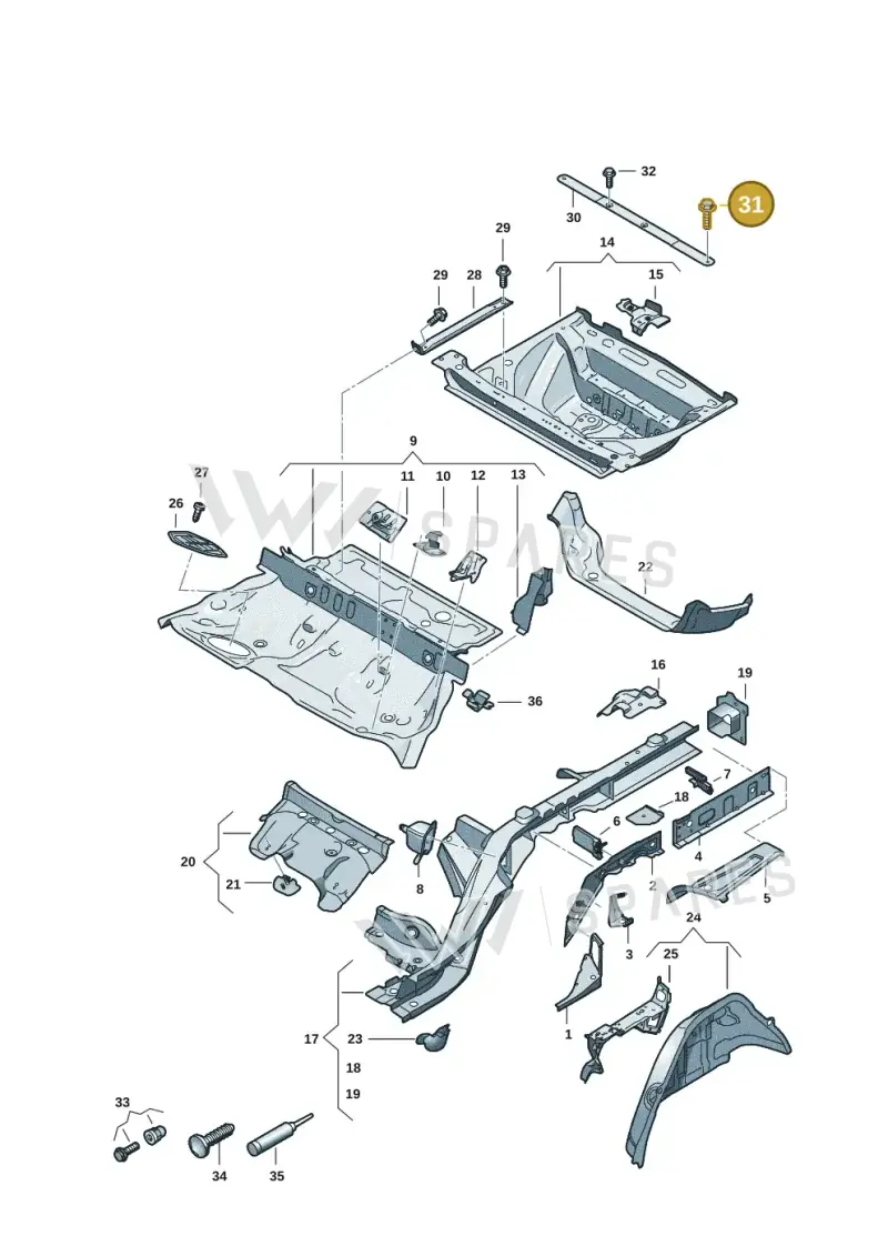 N10794401 — Audi A5 Limo 2.0 (2024-) diagram 8wk803040, position 31