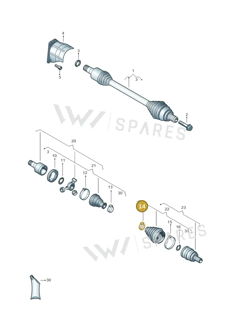 N10805901 — Audi A3 Limousine 2.0 (2015-2016) diagram 460407600, position 14