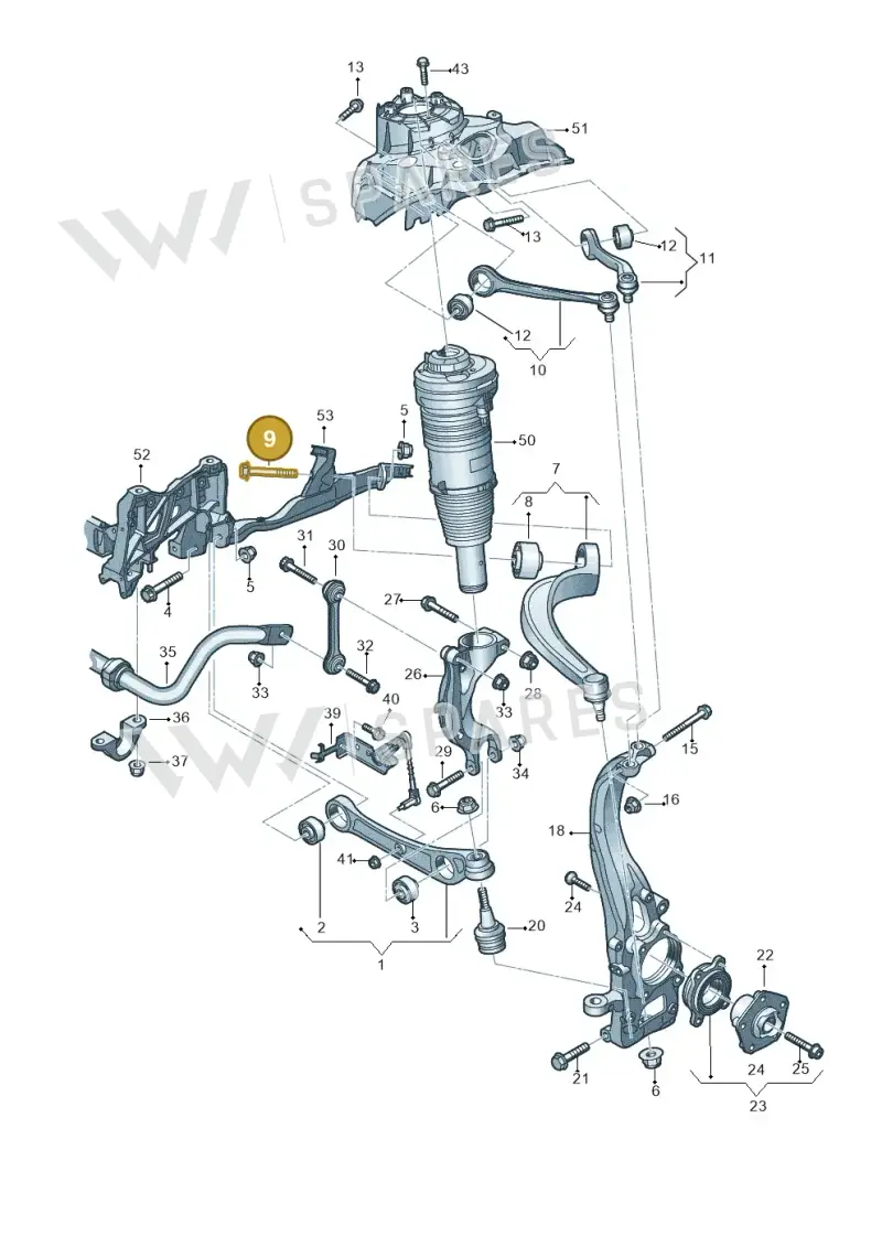 N10817601 — Audi A8L (2017-2022) diagram 838407000, position 9