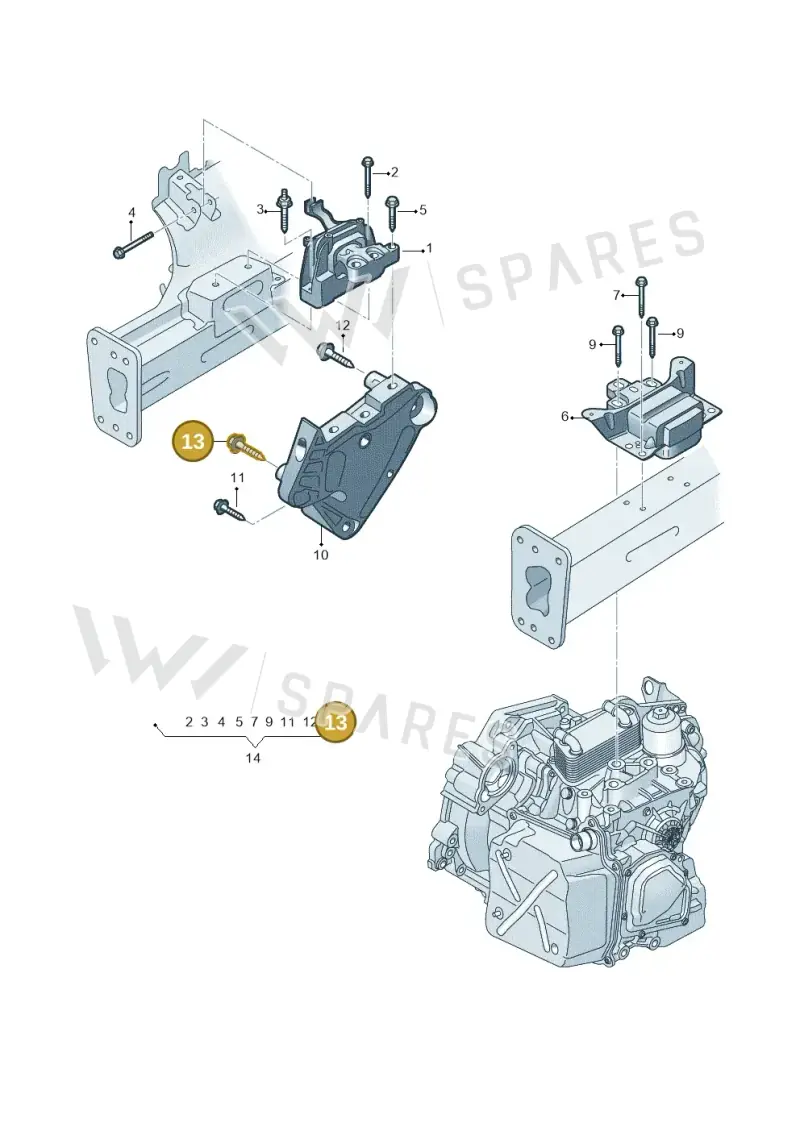N10830401 — Audi A3 Sportback (2019-2021) diagram 597199250, position 13