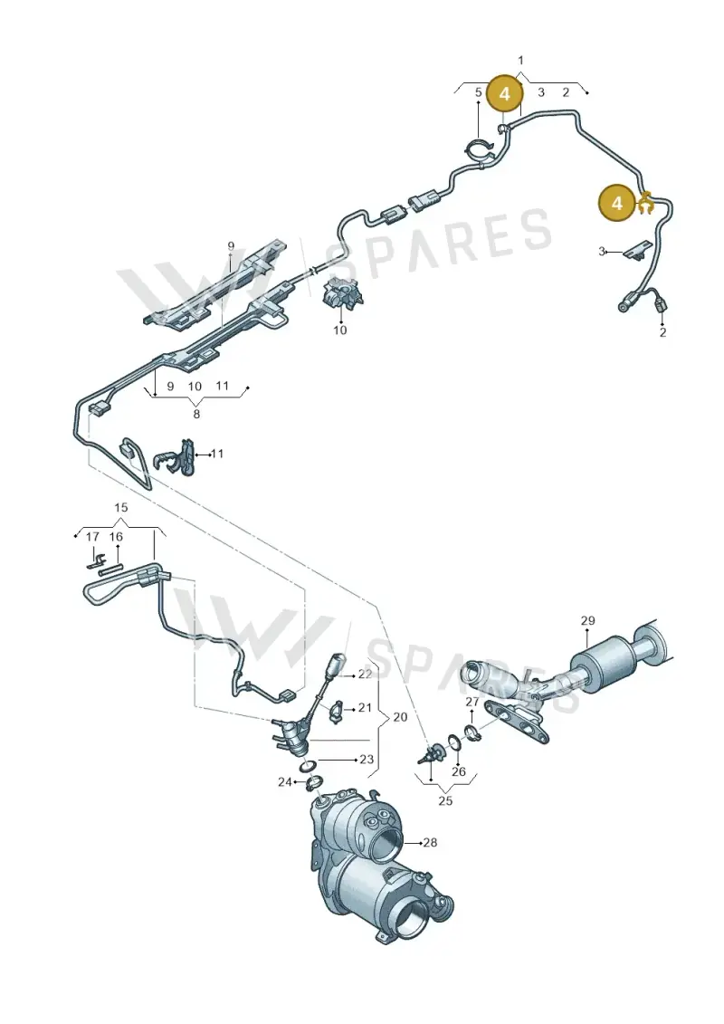 N10848201 — Audi A3 Sportback (2019-2021) diagram 596201410, position 4