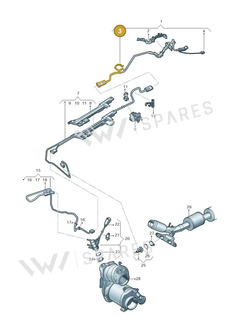 N10848201 — Audi A3 Sportback (2019-2021) diagram 596201510, position 3