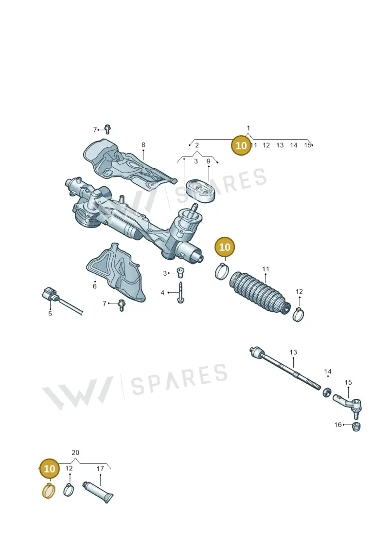 N10862201 — Audi A3 Sportback (2019-2021) diagram 596423500, position 10