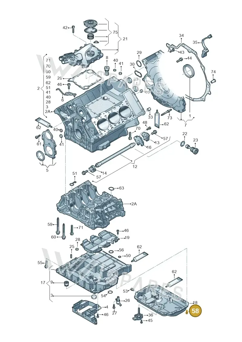 N90071102 — Audi A8L qu. 3.0 TDI (2013-2018) diagram 771103050, position 58