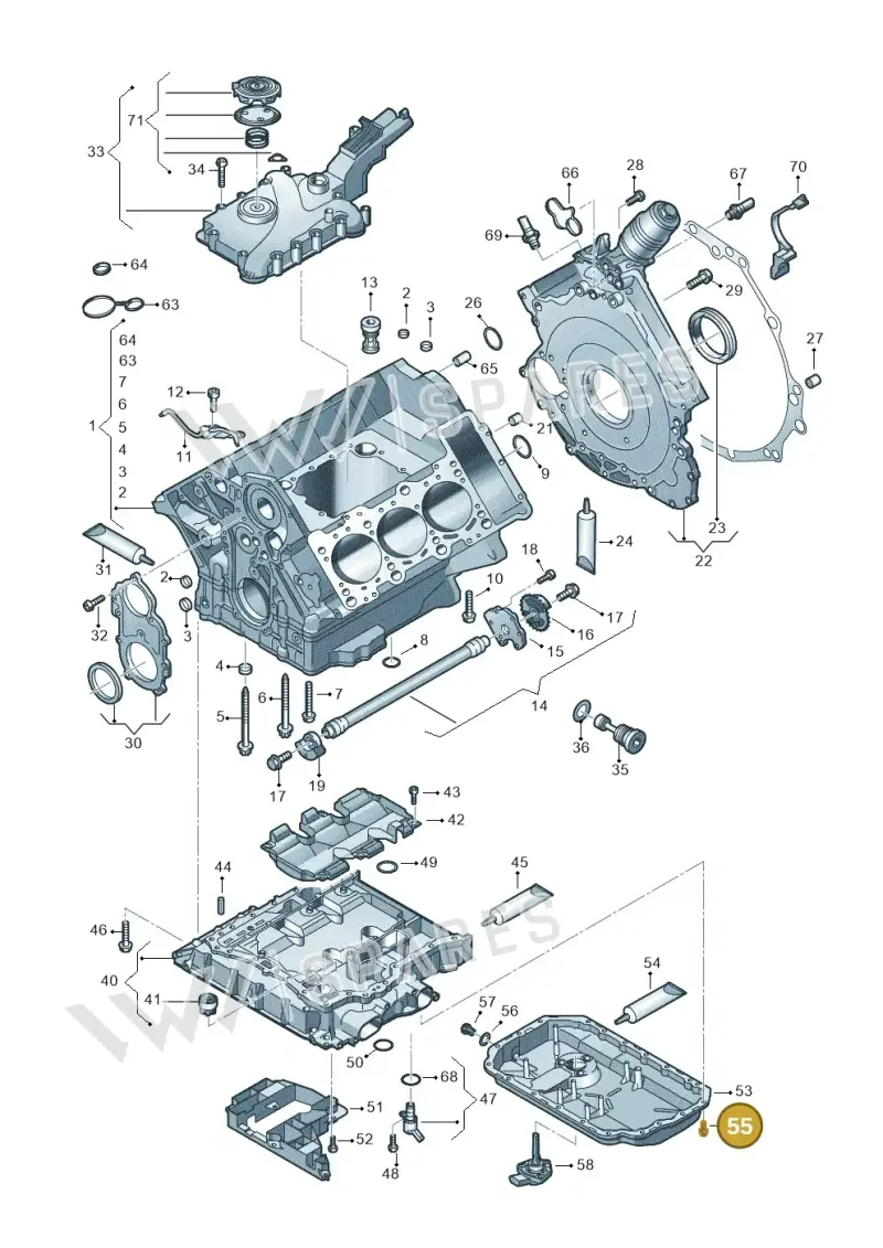N90071102 — Audi Q7 qu. 3.0 TDI (2015-2019) diagram 771103100, position 55