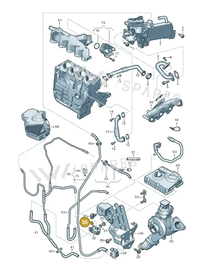 N90106304 — Audi Q5 qu. 2.0 TDI (2012-2017) diagram 647131100, position 35