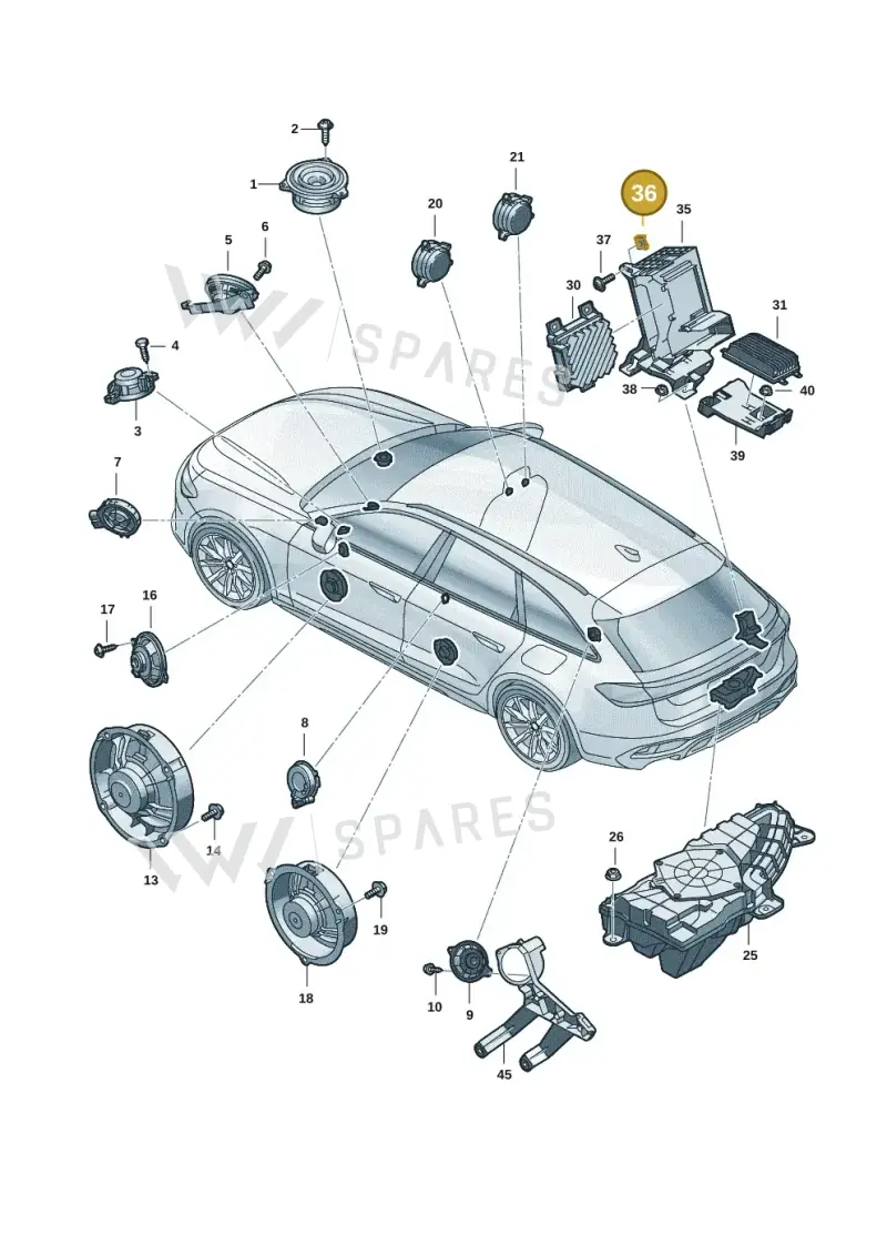 N90168607 — Audi A5 Limo 2.0 (2024-) diagram 8wh035350, position 36