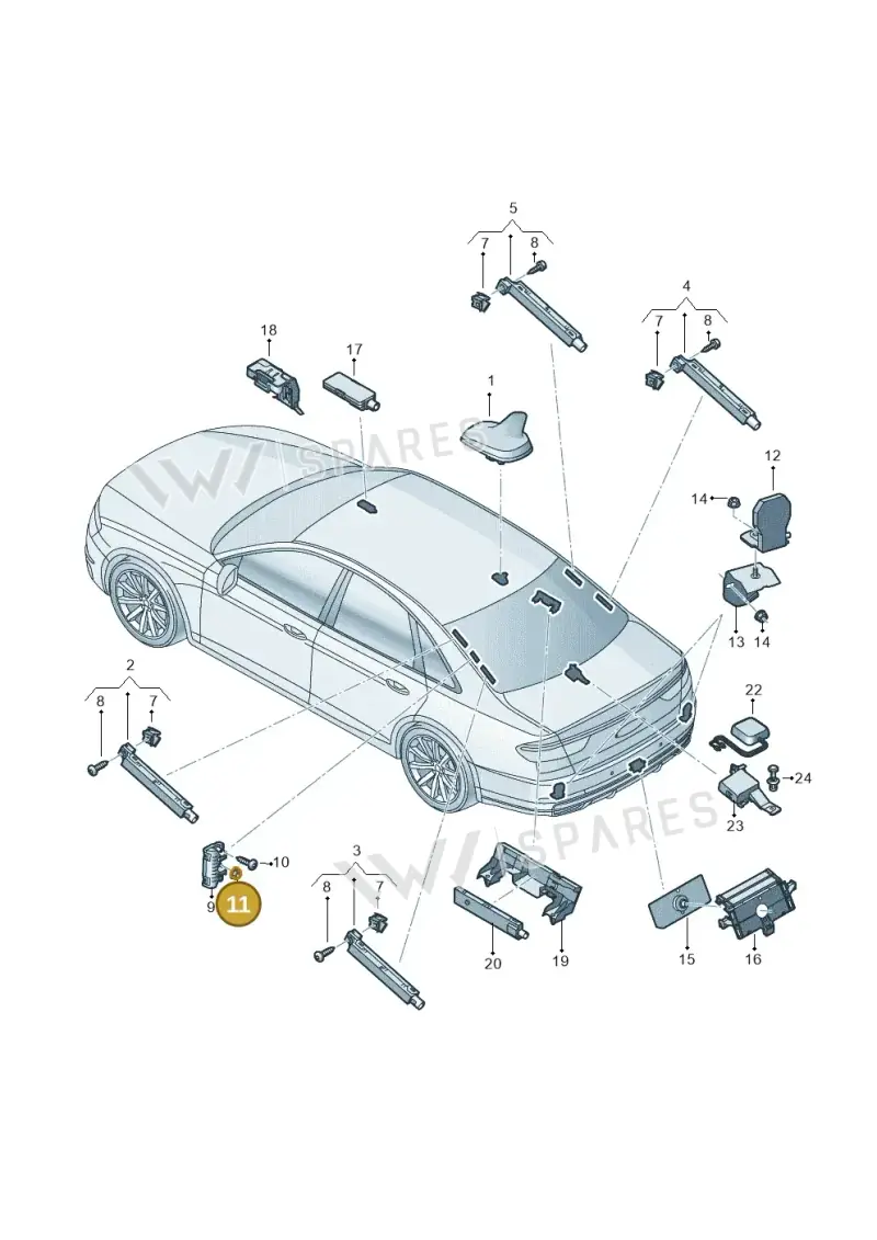 N90175205 — Audi A8L (2017-2022) diagram 838035100, position 11