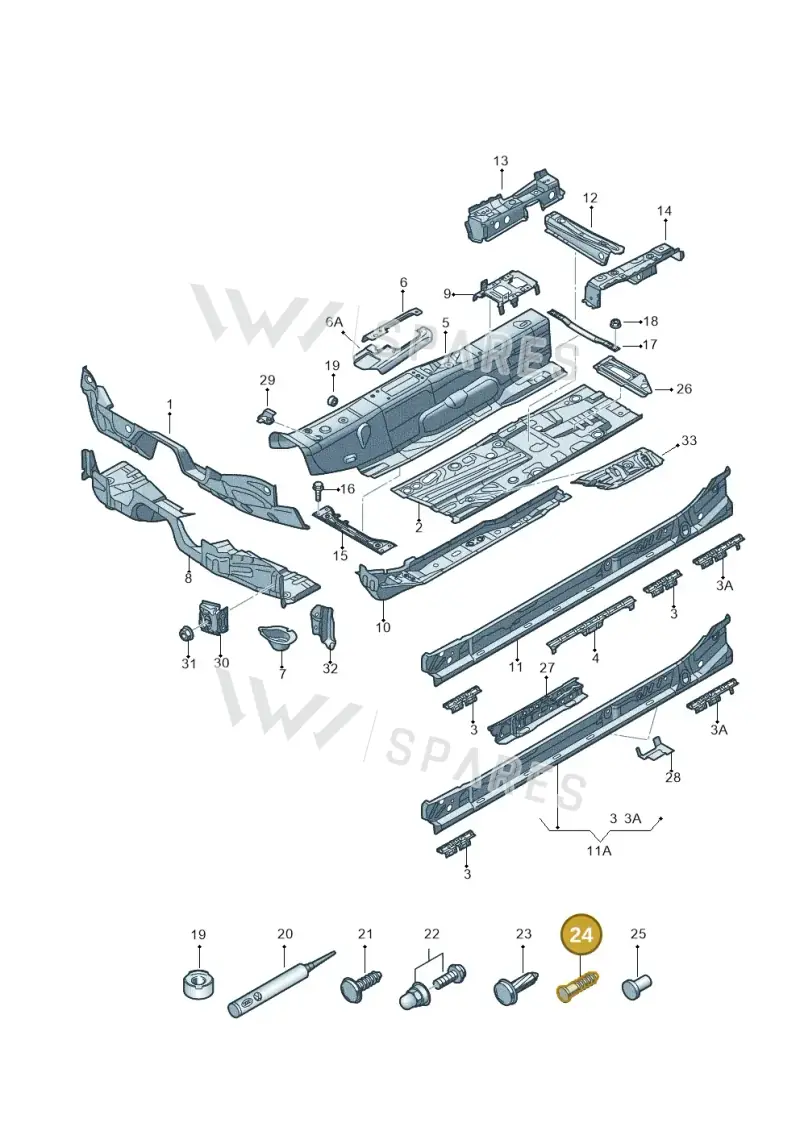 N90231601 — Audi A3 Sportback (2016-2020) diagram 745803050, position 24