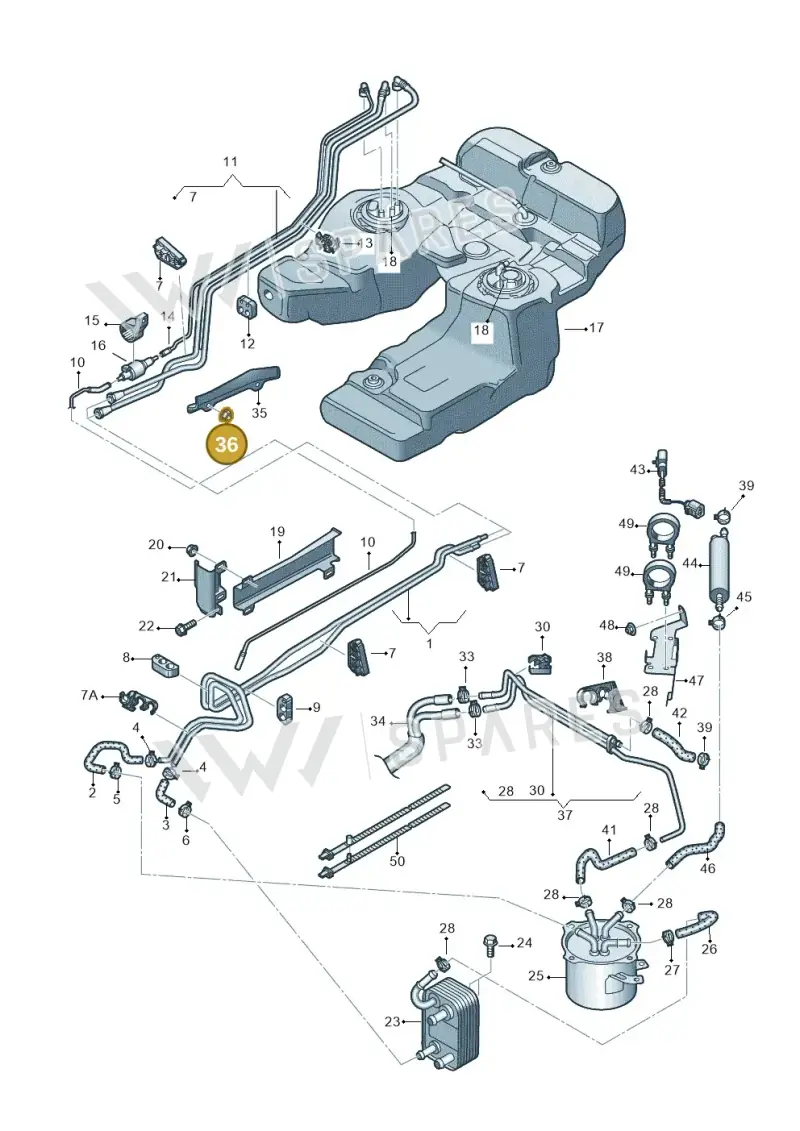N90289105 — Audi Q7 qu. 3.0 TDI (2009-2015) diagram 493201210, position 36