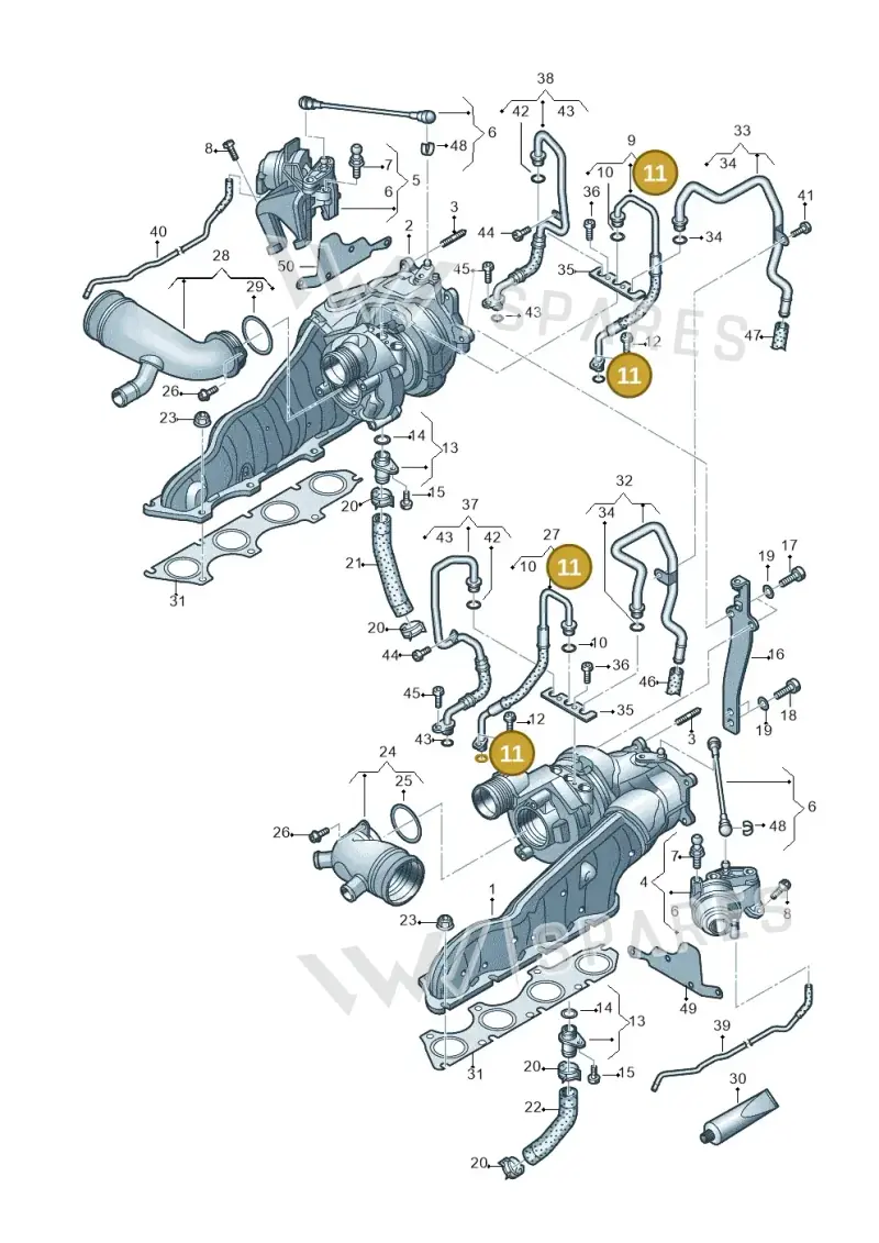 N90303801 — Audi A7 Sportback (2014-2018) diagram 696145250, position 11
