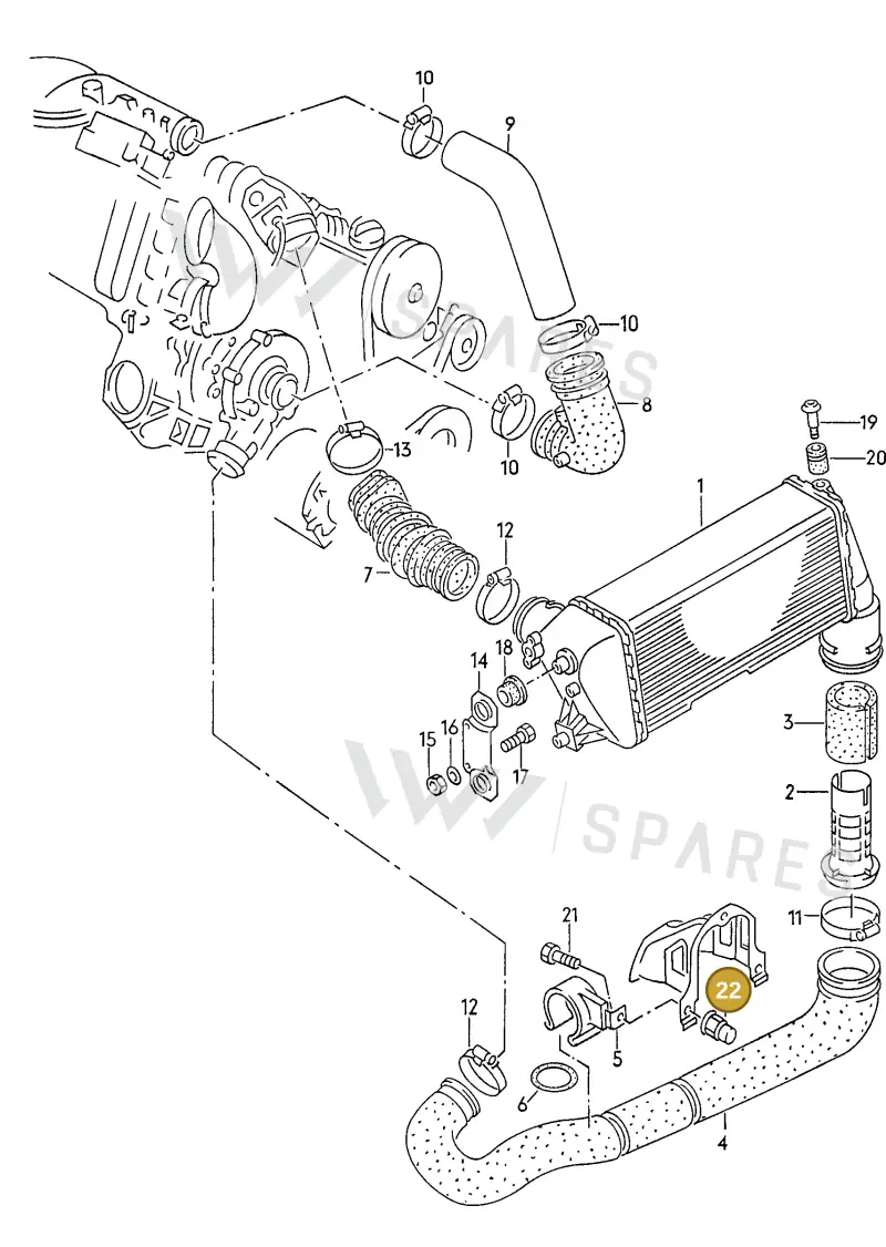 N90324203 — Audi 100/Wagon (1989-1990) diagram 079042500, position 22