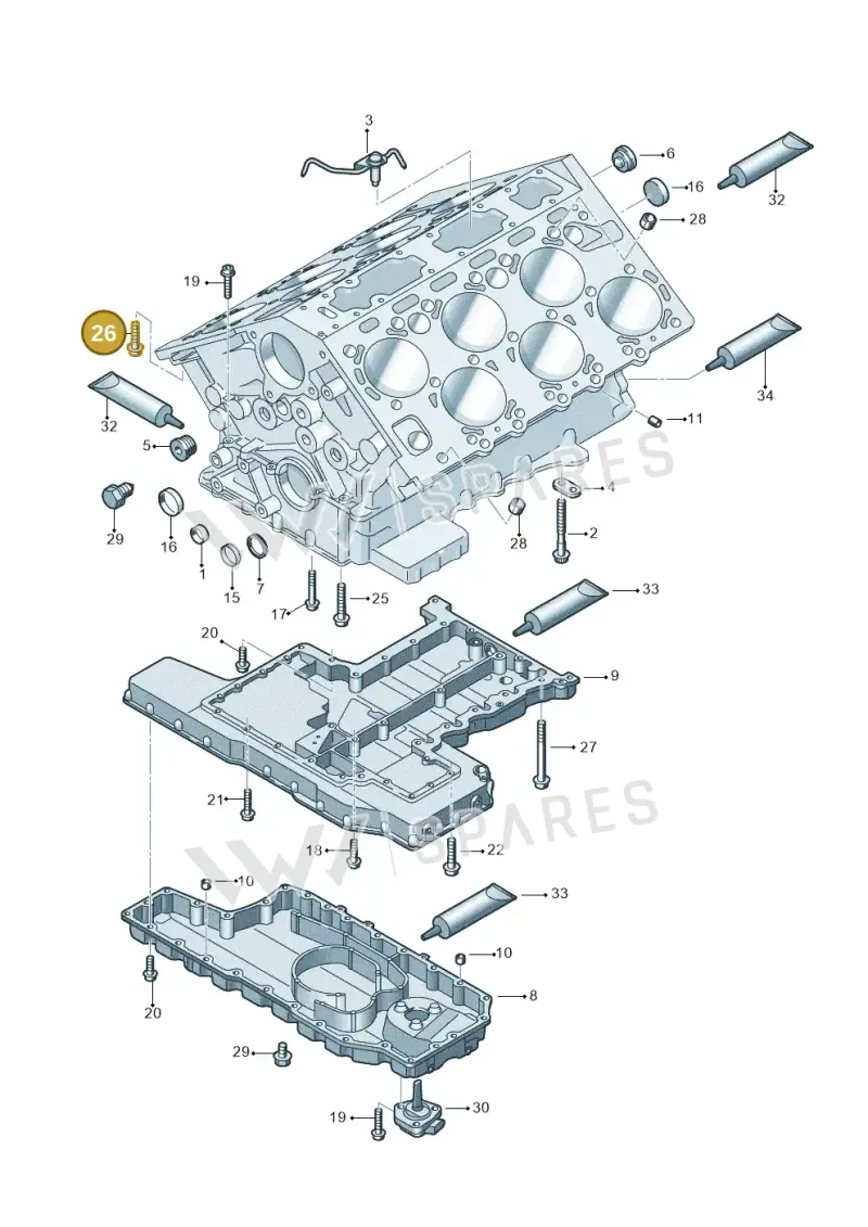 N90339605 — Audi A8/S8/qu. lang    08> (2007-) diagram 291103350, position 26