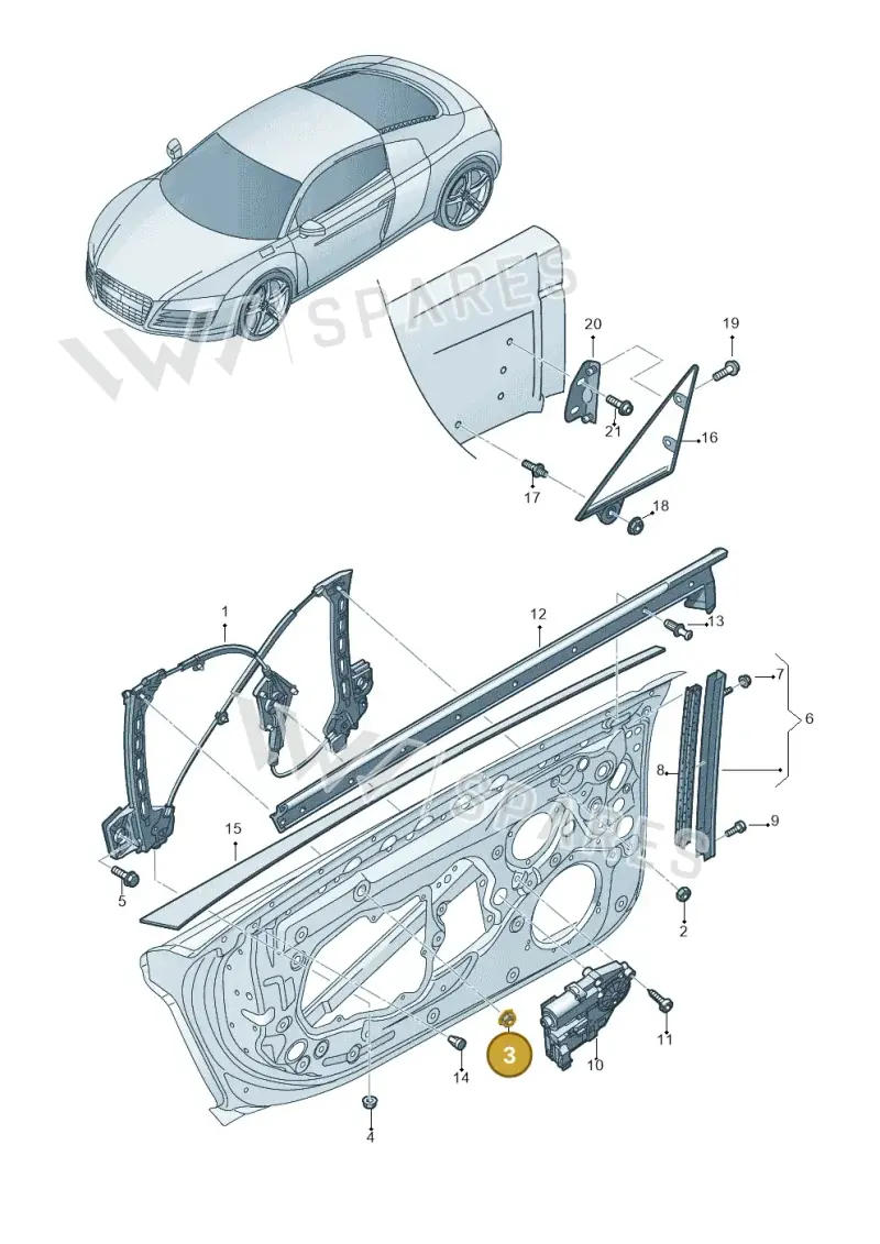 N90348411 — Audi R8 qu. 5.2 (2012-2015) diagram 618837600, position 3