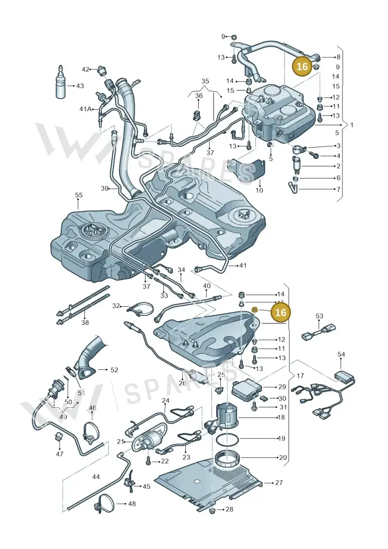 N90348411 — Audi A5 Sportback (2011-2017) diagram 636201150, position 16
