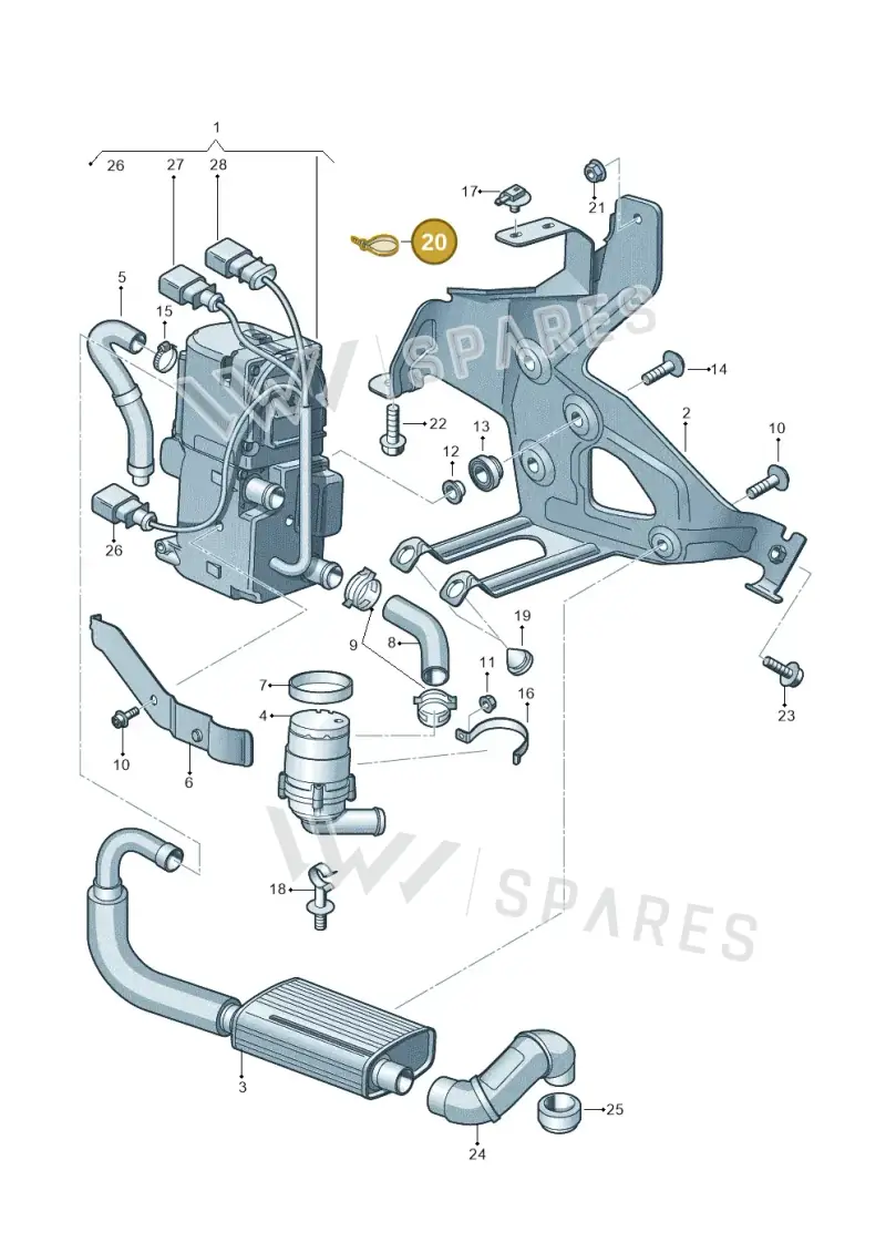 N90357101 — Audi A8L qu. 3.0 TDI (2013-2018) diagram 696261000, position 20
