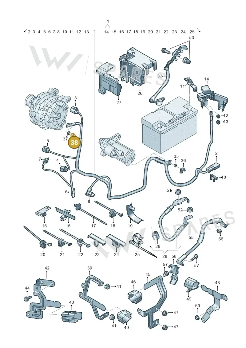 N90403002 — Audi A3 Sportback (2019-2021) diagram 596972000, position 38